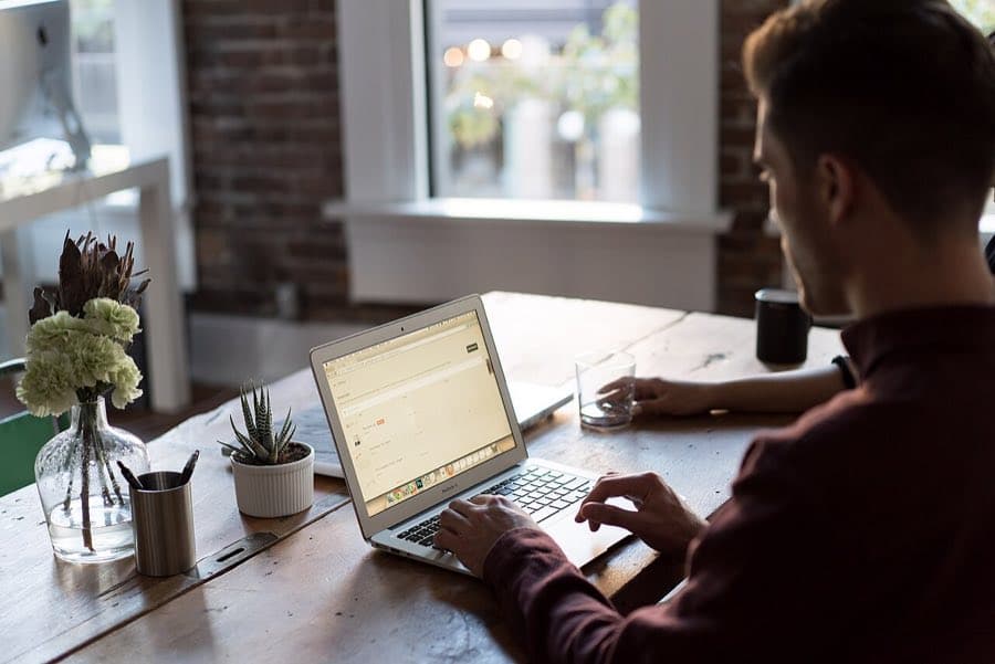 Man working calmly at his desk